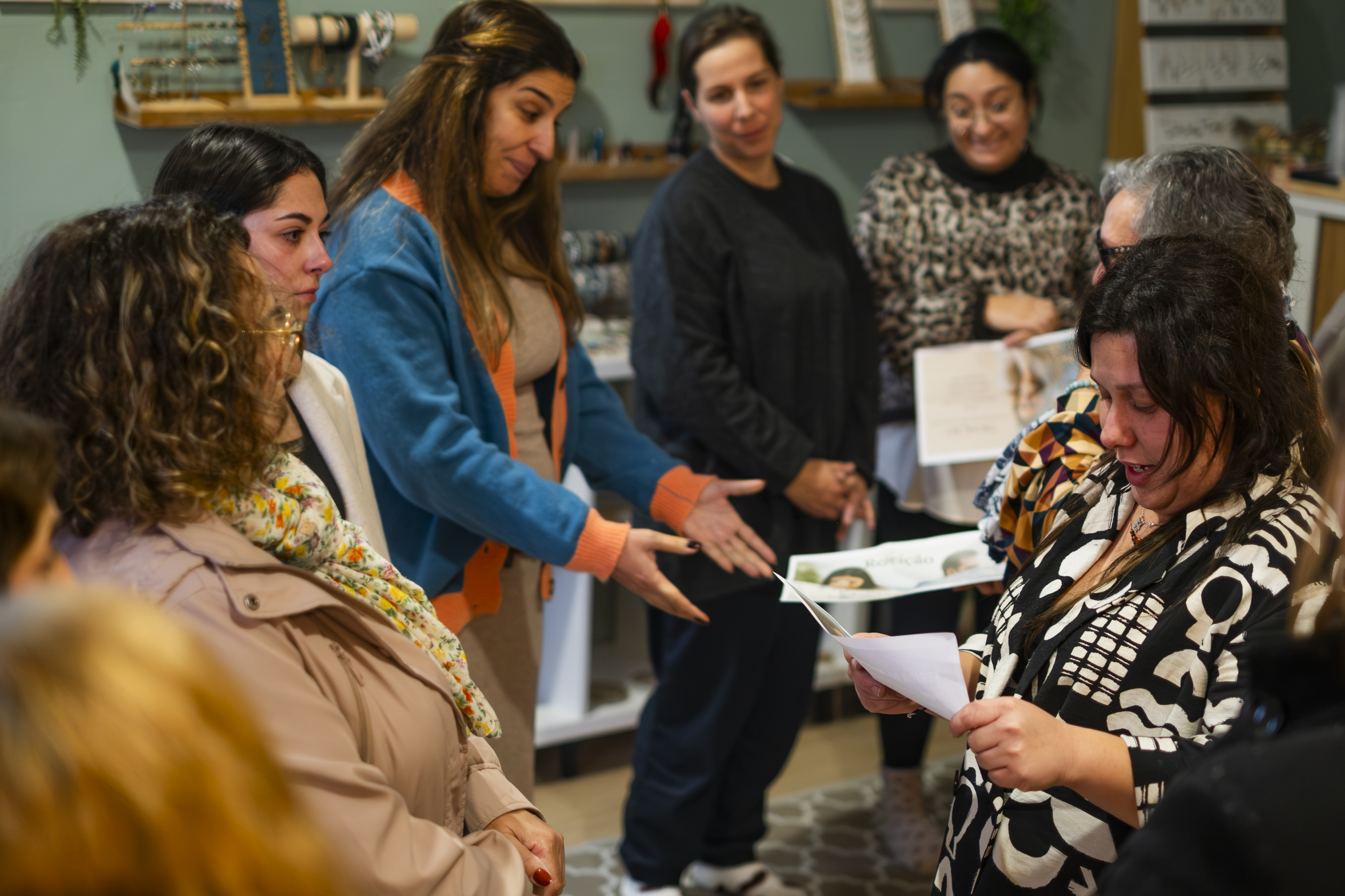 Partilhas de reflexão em círculo.